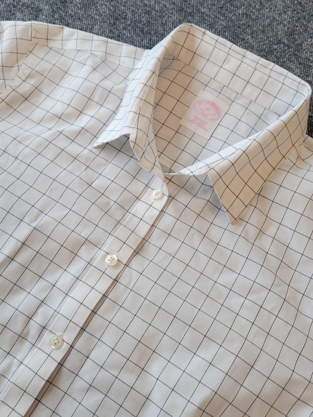Brooks Brothers 346 Womens 14 Shirt White Checks Non-Iron Button Up Tailored Fit